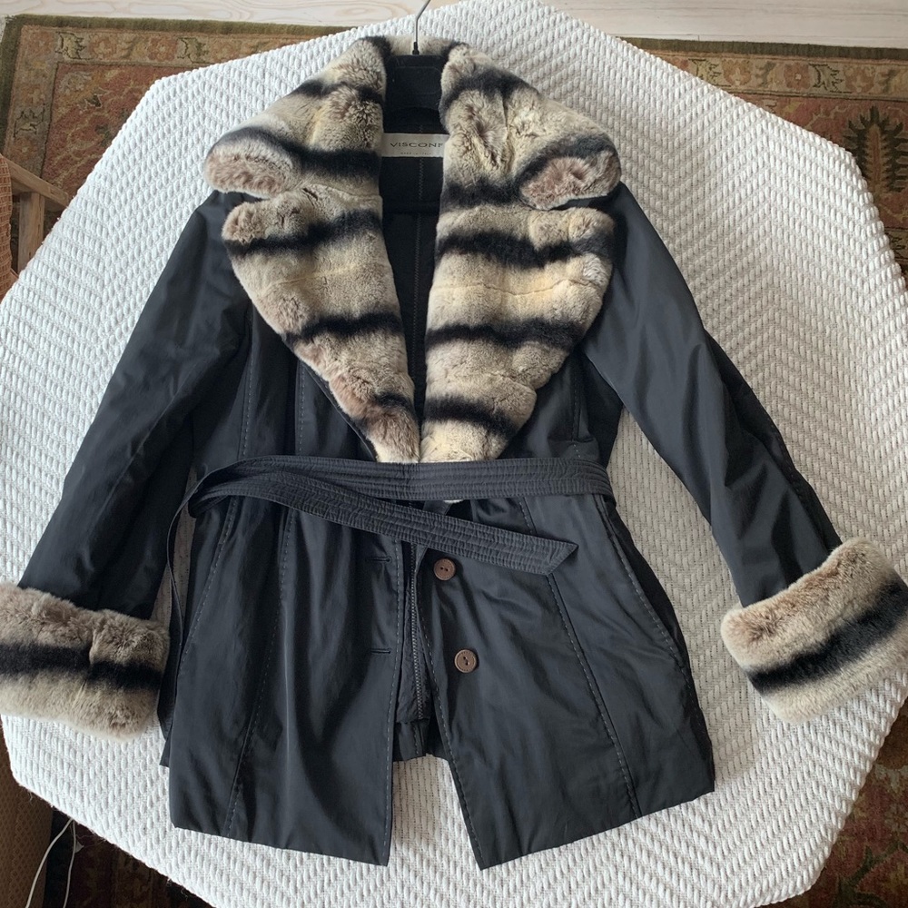Genuine vintage mink trimmed coat